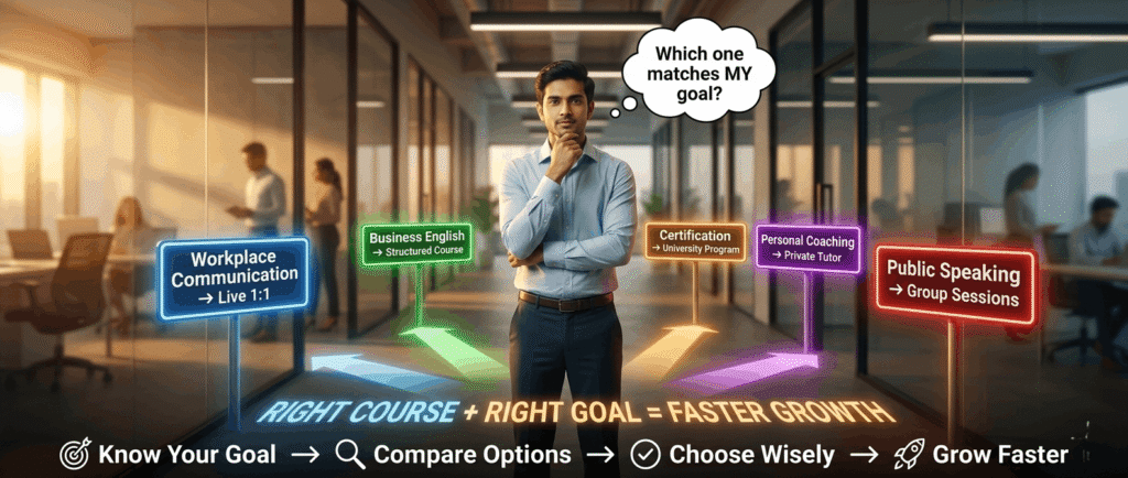 choose right spoken English course for working professional
