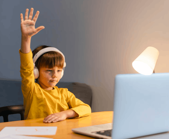 a boy learning public speaking