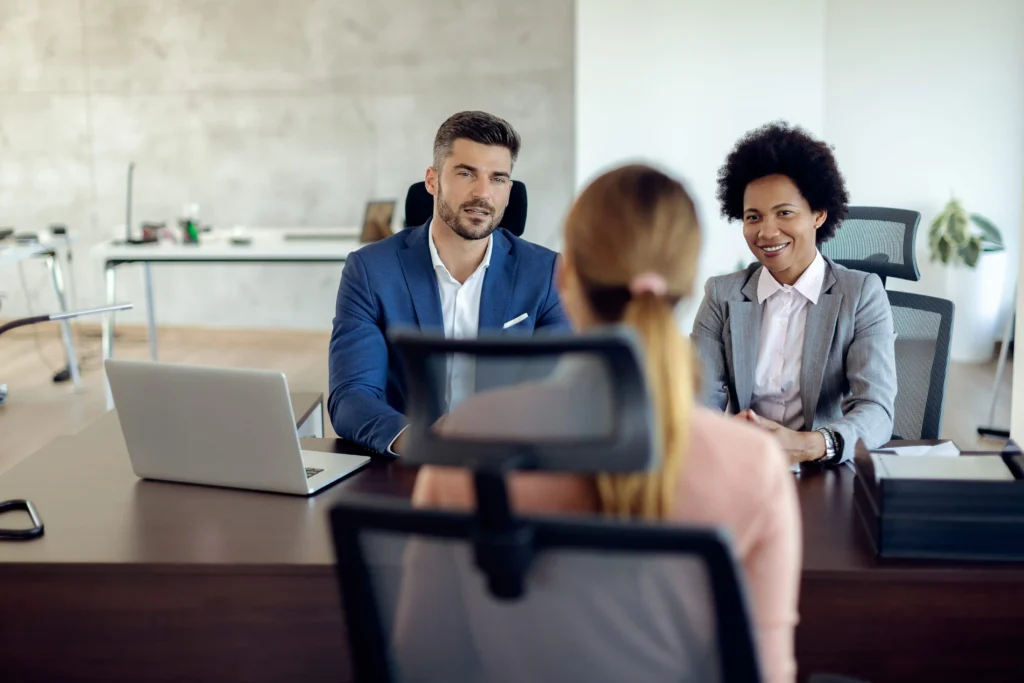 a woman attending interview
