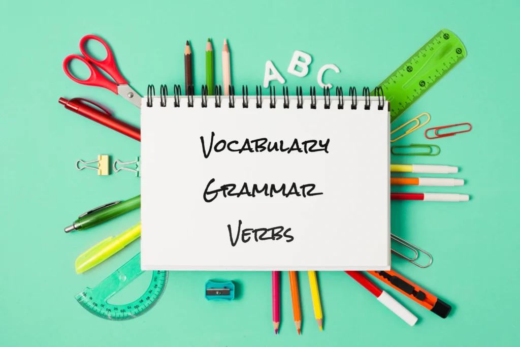 notebook with words school suplies 1