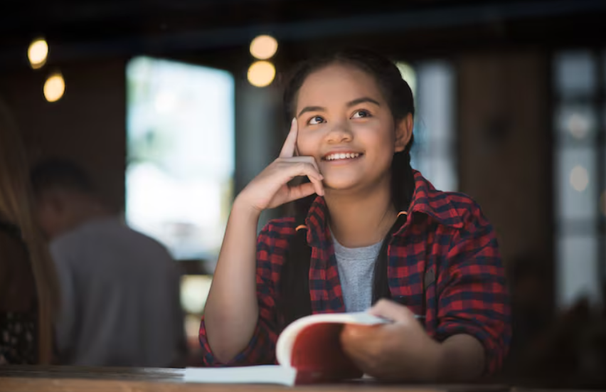 a girl thinking about confidence-building 